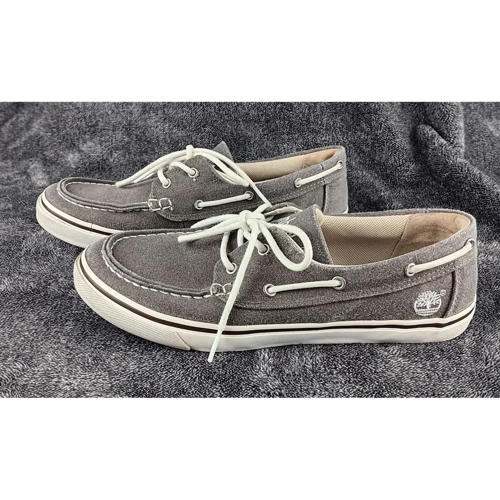 Timberland Earthkeepers Men's Grey Canvas Boat Shoes‎ Sneakers Size 8M